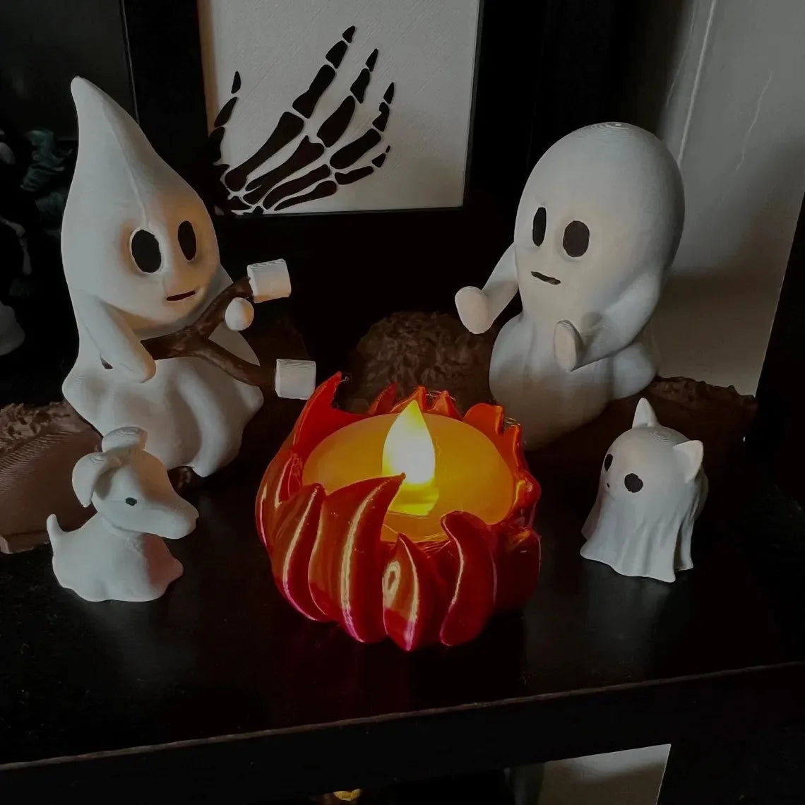 Halloween Ghost Campfire Decor Set | Spooky Outdoor Party Props