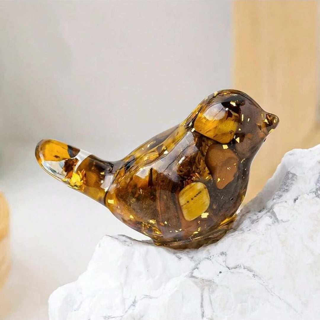 Crystal Bird Figurine — Gemstone-Inspired Resin Ornament for Home Décor & Gifting