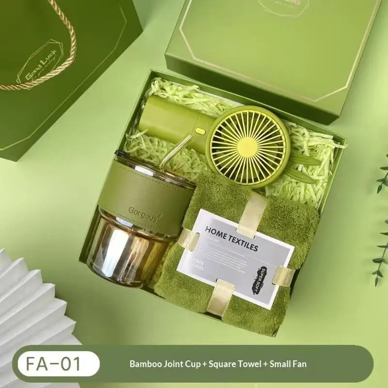 3-in-1 Summer Gift Set | Bottle, Fan & Umbrella