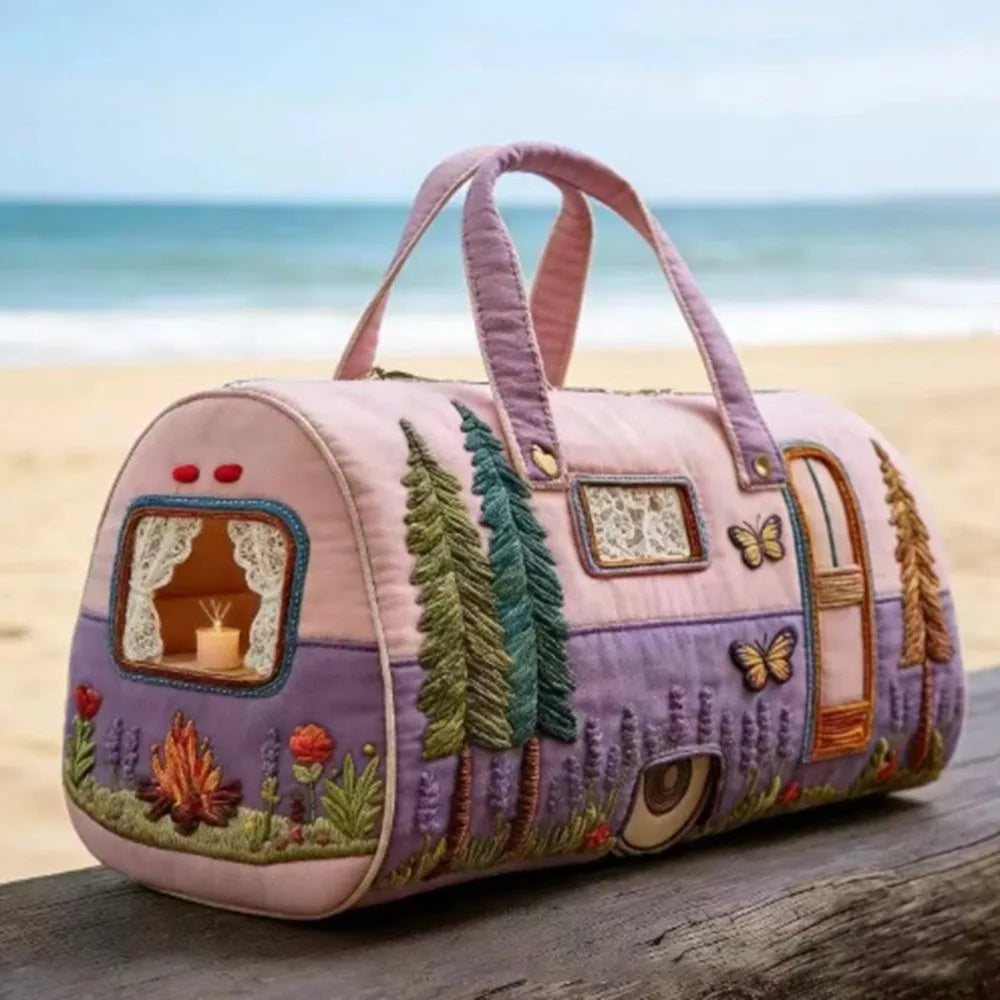 3D Quilted Duffle Bag | Boho Travel & Gym Tote