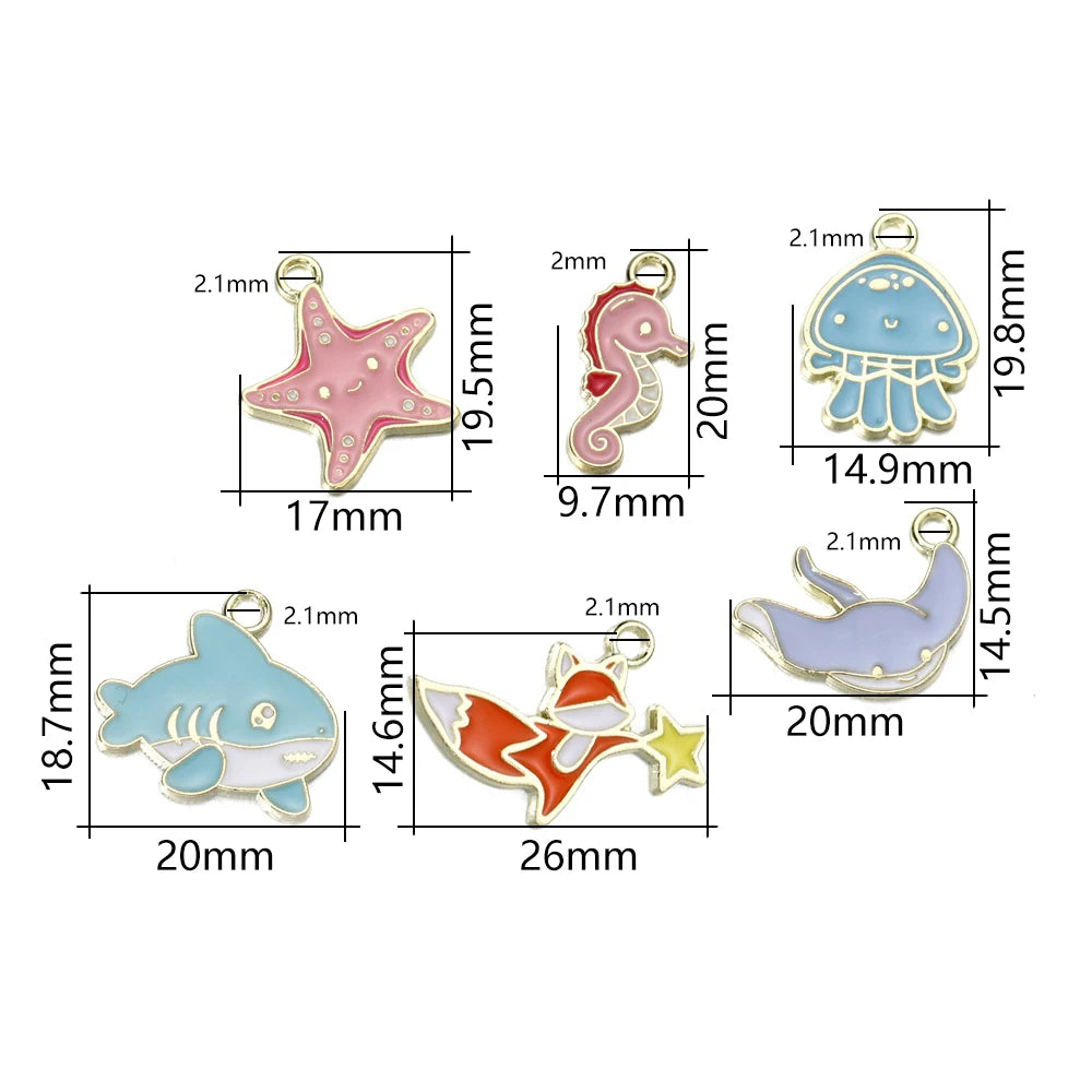 Mixed Colorful Enamel Charms – 10pcs DIY Bracelet & Necklace Pendants
