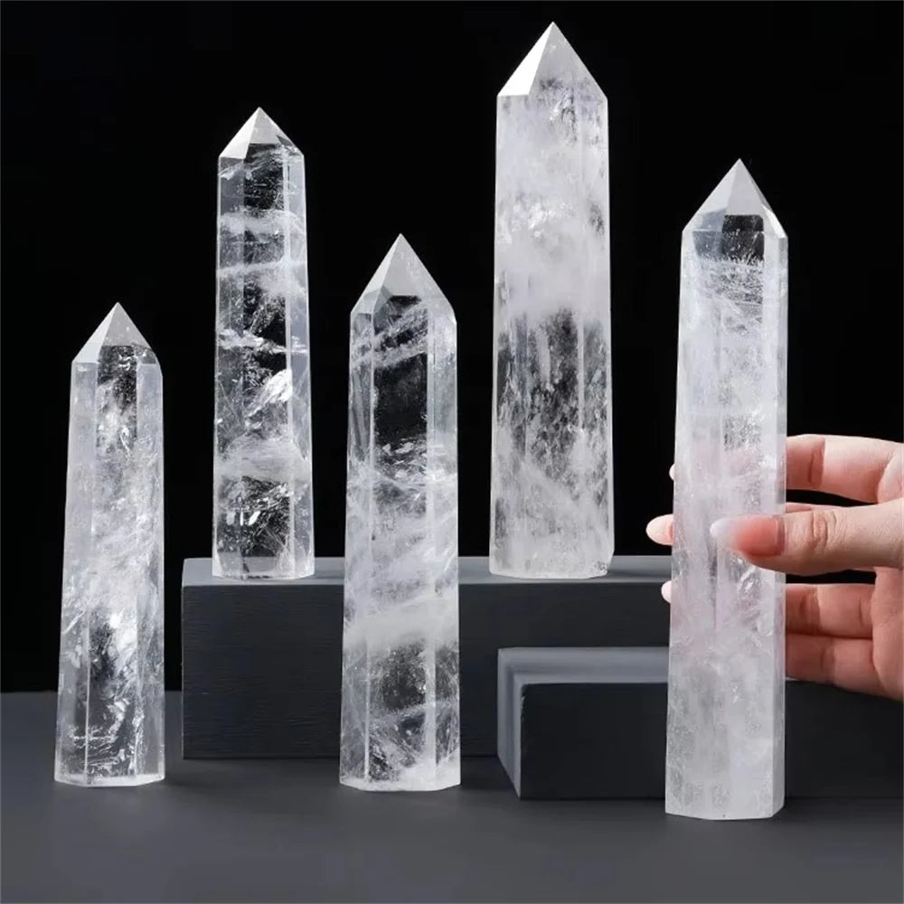 Natural Clear Quartz Crystal Tower — Healing Stone Point for Meditation & Home Decor