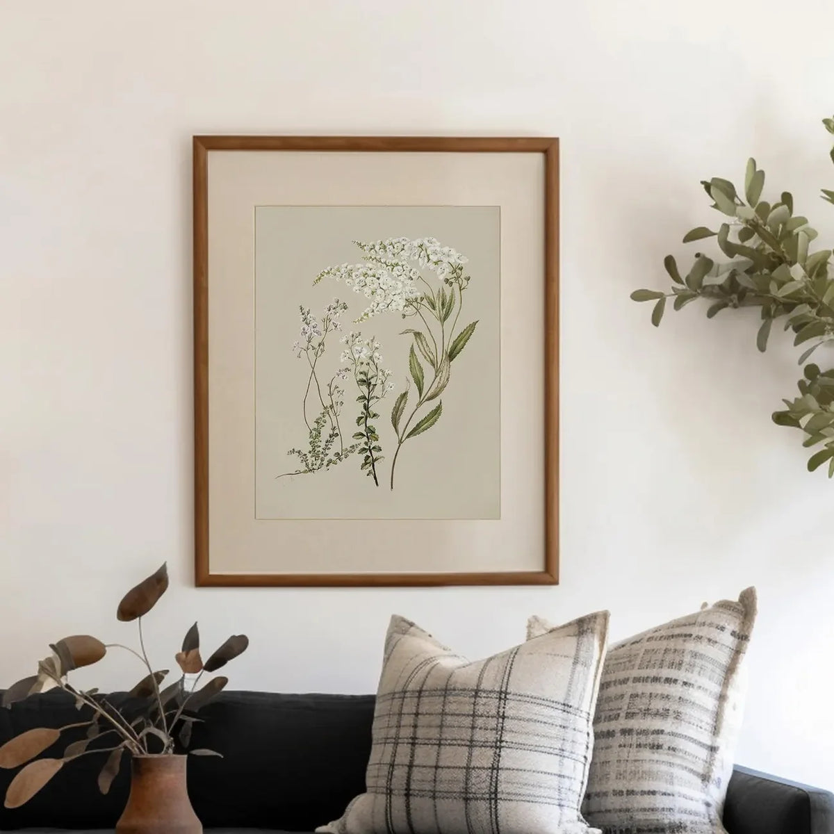 Vintage Botanical Floral Wall Art | Set of 2 Canvas Posters