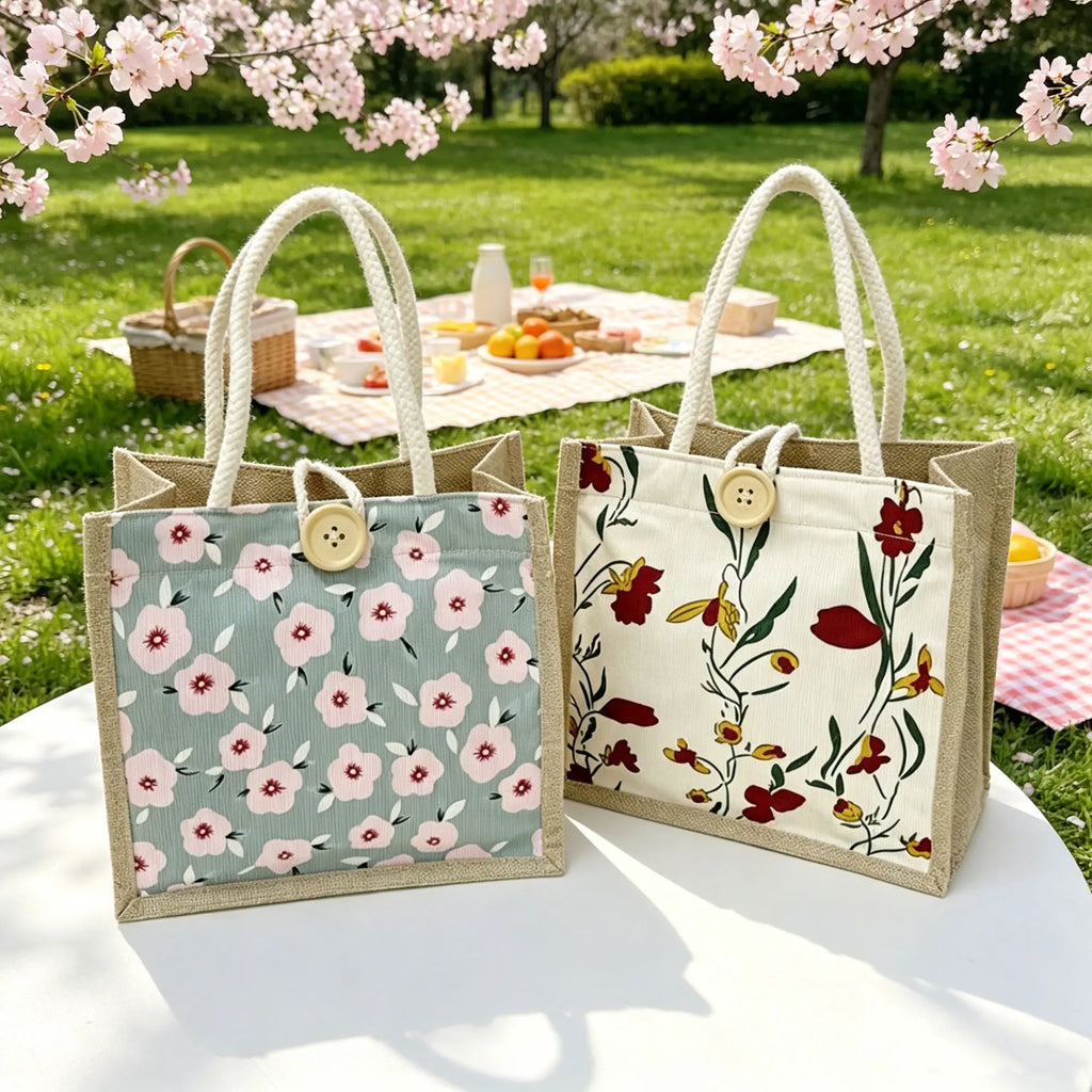 Mini Floral Linen Handbag | Boho Square Bag for Women | 6 Styles