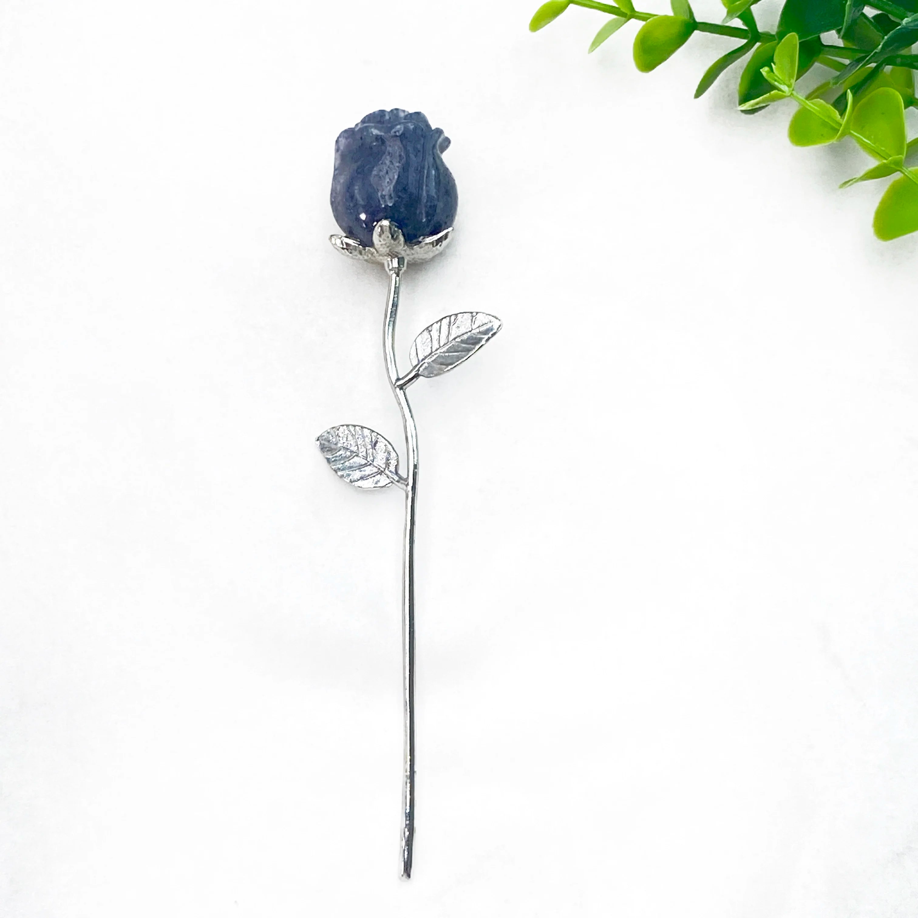 Crystal Carved Rose Flower — Natural Gemstone Rose Gift