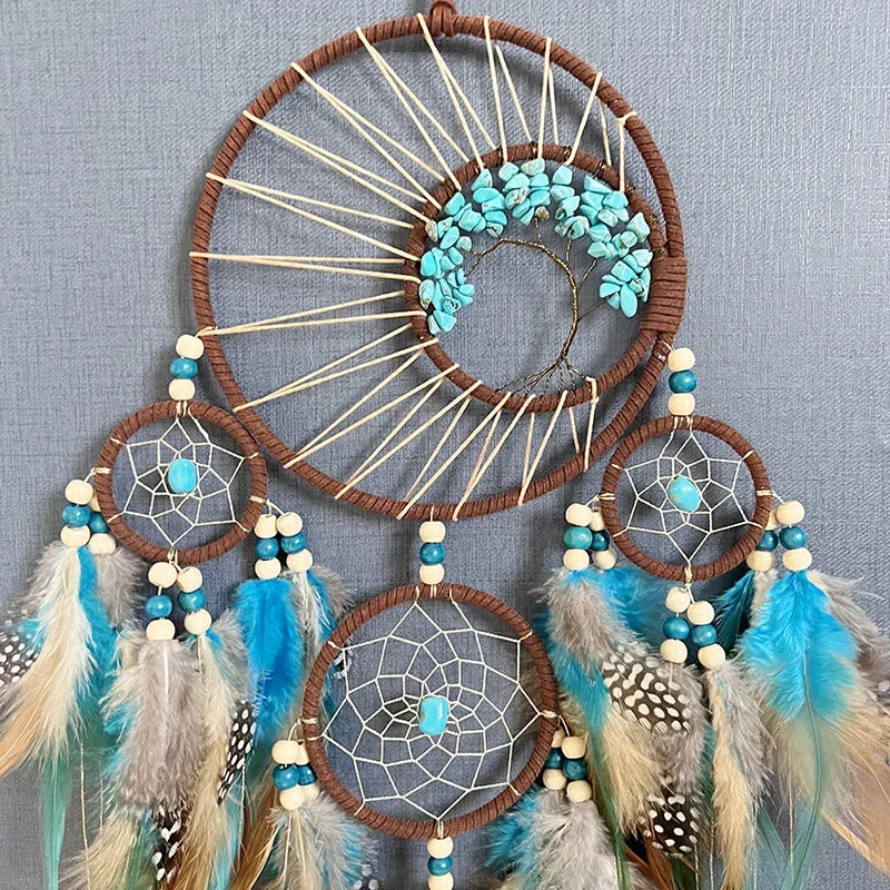Five Ring Boho Dreamcatcher Wall Hanging