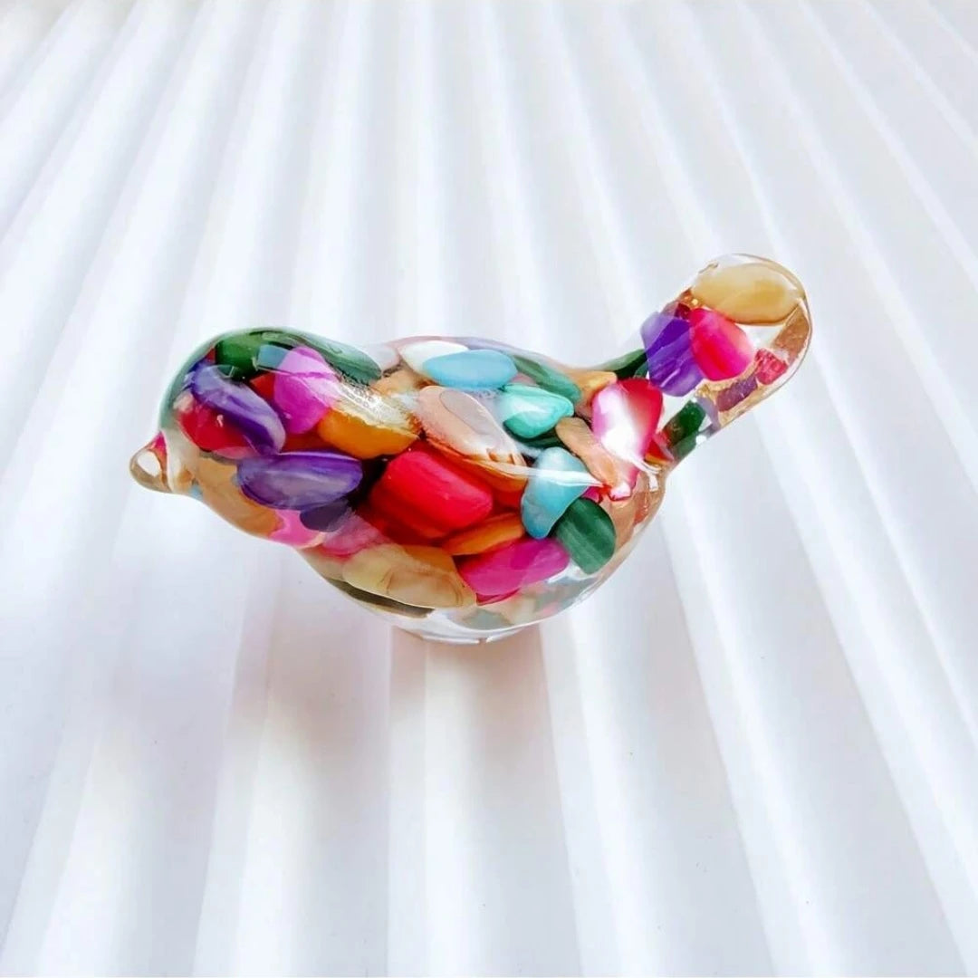 Crystal Bird Figurine — Gemstone-Inspired Resin Ornament for Home Décor & Gifting