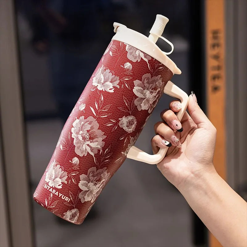 Garden & Bow Insulated Tumbler with Handle | 1200 ml