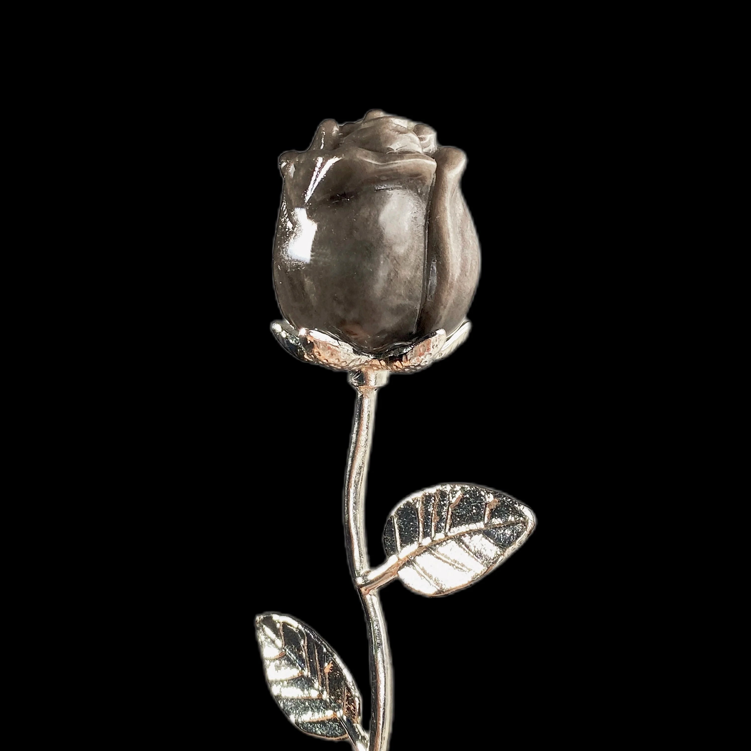 Crystal Carved Rose Flower — Natural Gemstone Rose Gift