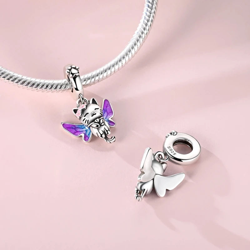 925 Silver Nature & Animal Charms – Butterfly, Floral & Woodland Pendants for Bracelets
