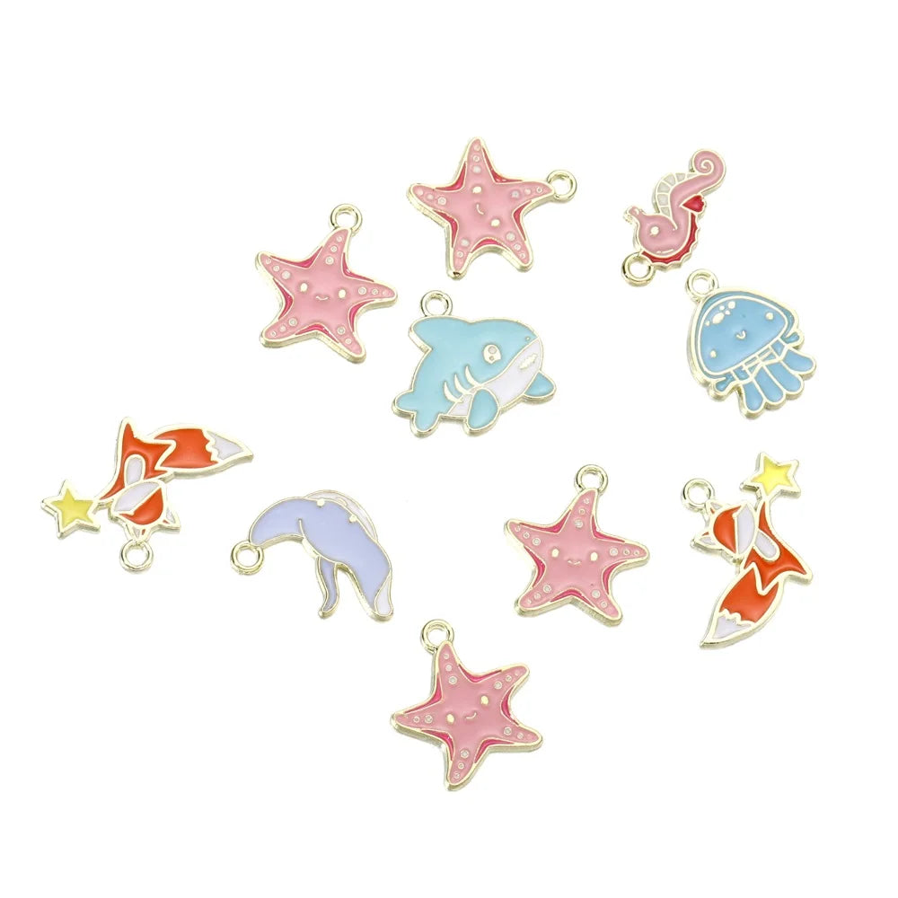 Mixed Colorful Enamel Charms – 10pcs DIY Bracelet & Necklace Pendants