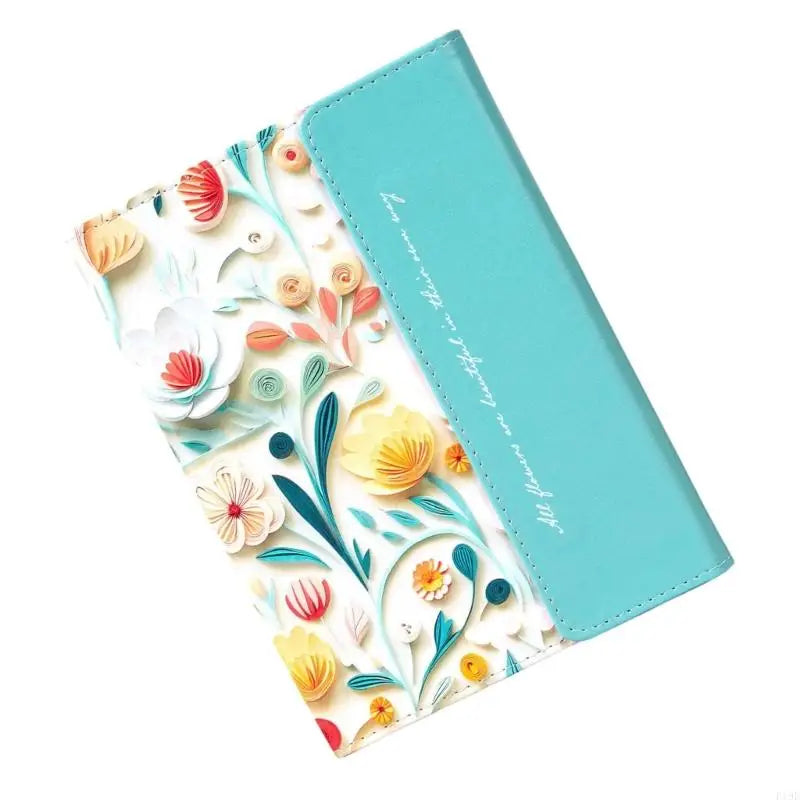 Floral PU Leather Notebook | 100-Page Lined Journal with Triple-Fold Closure