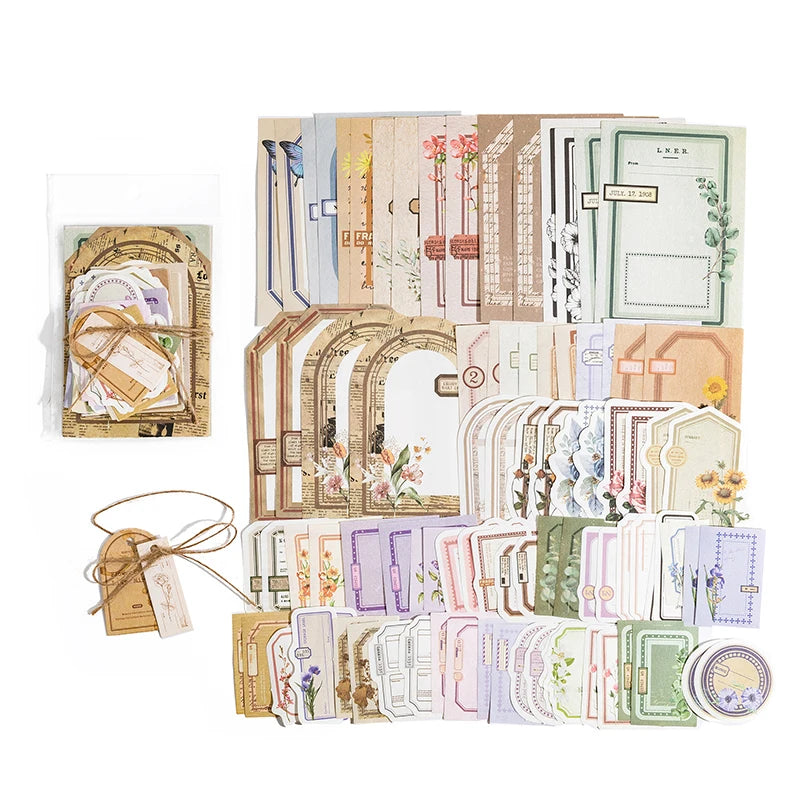 Vintage Junk Journal Paper Kit | 100pcs Scrapbooking Collage Craft Sheets