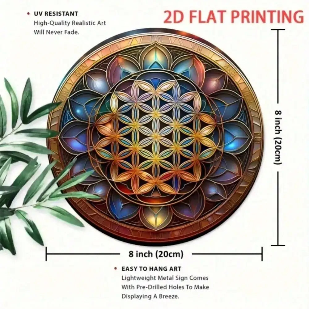 Flower of Life Mandala Wall Art | Sacred Geometry Iron Hanging Decor
