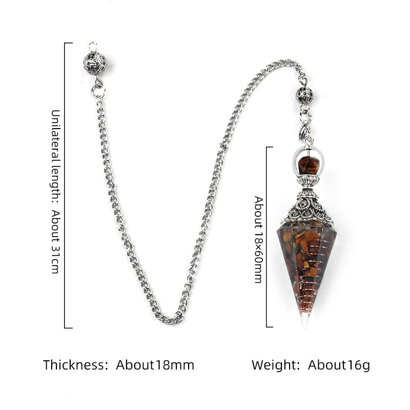 Crystal Pendulum Pendant | Natural Stone Dowsing Necklace