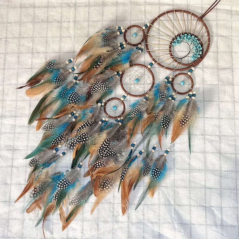 Five Ring Boho Dreamcatcher Wall Hanging