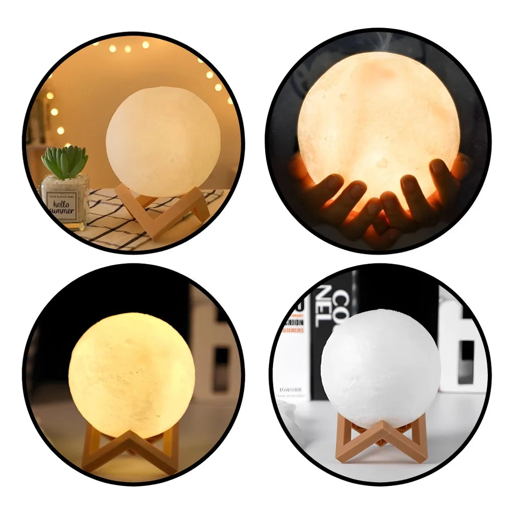 Moon Lamp LED Night Light with Stand — Starry Sky Bedroom Decor | Kids & Gift