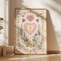 Boho Romantic Botanical Wall Art Print | Canvas Poster for Living Room & Bedroom