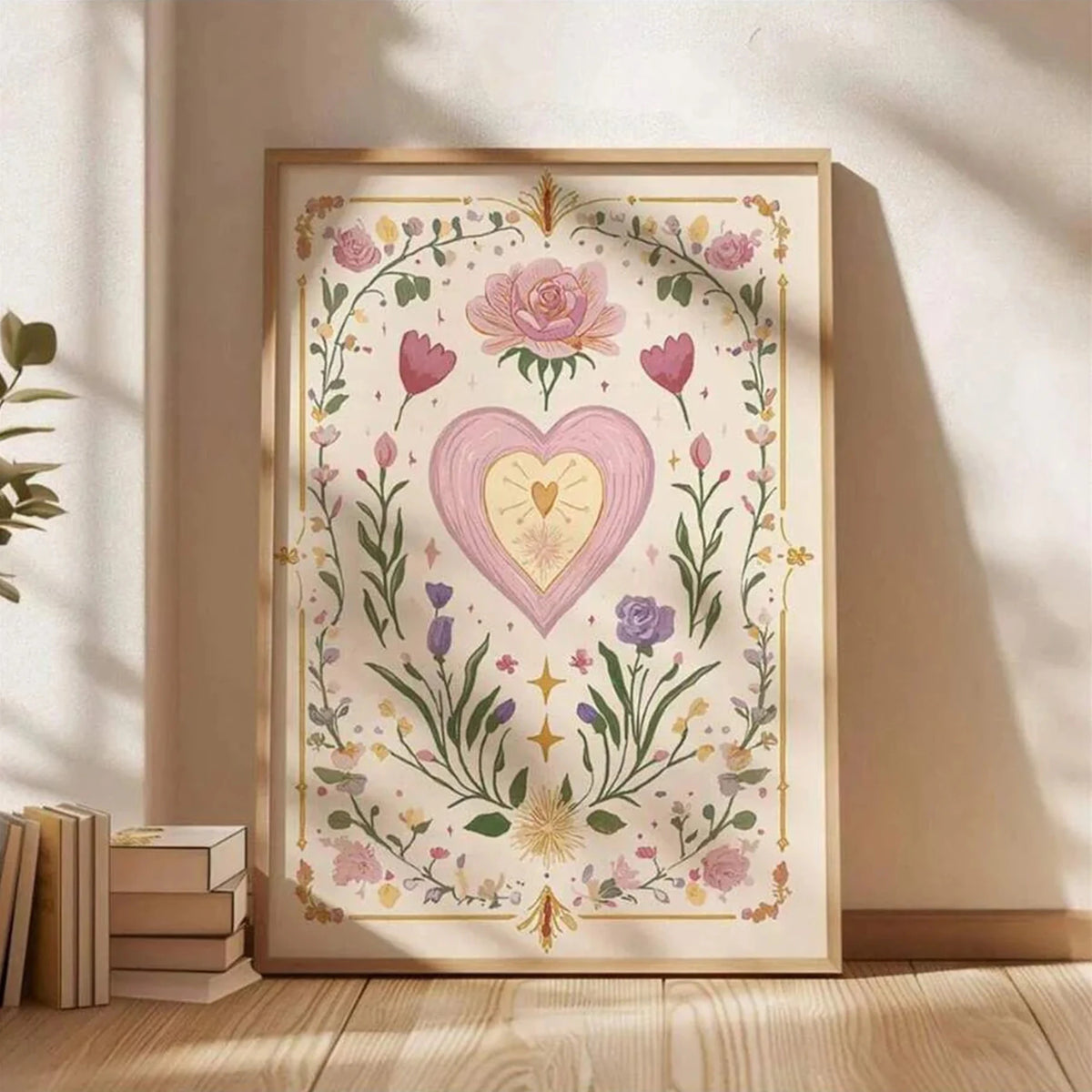 Boho Romantic Botanical Wall Art Print | Canvas Poster for Living Room & Bedroom