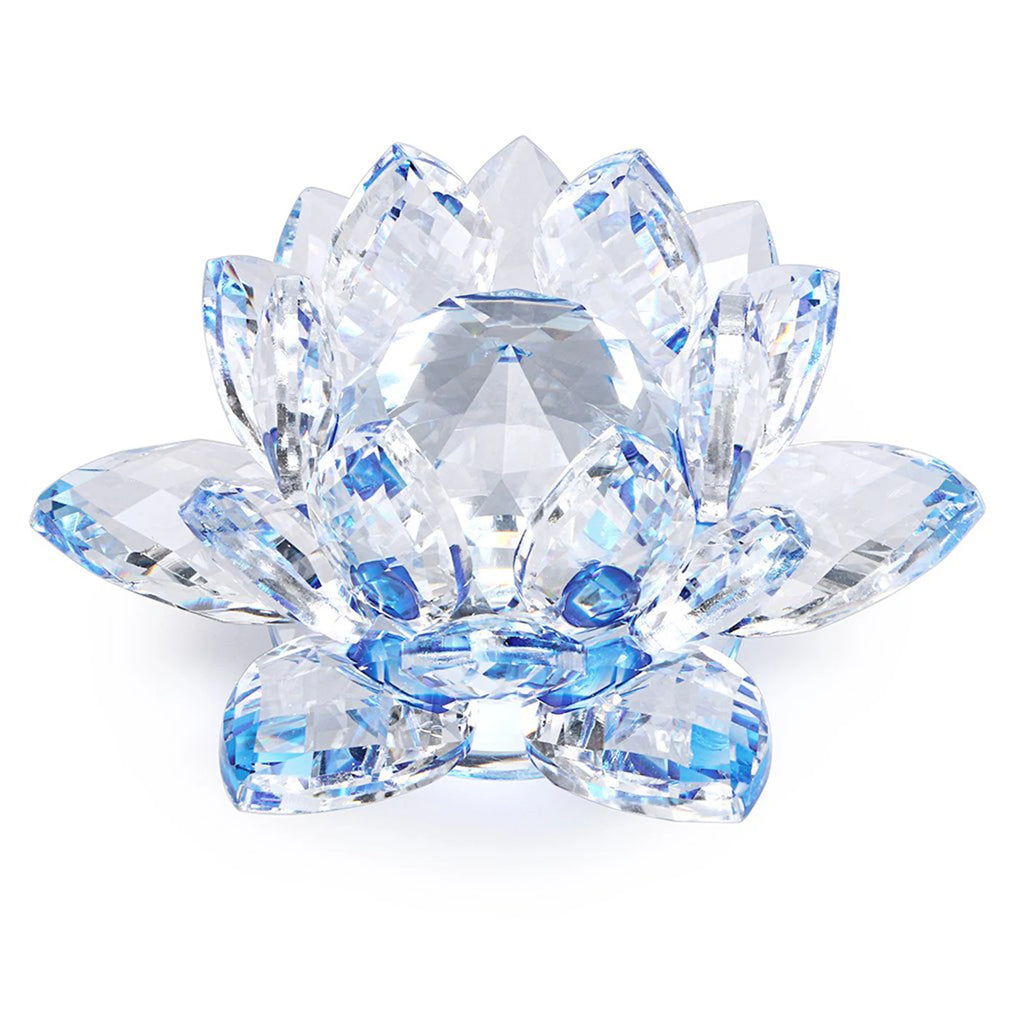 Crystal Lotus Flower Figurine | Sparkling Glass Décor in 8 Colors