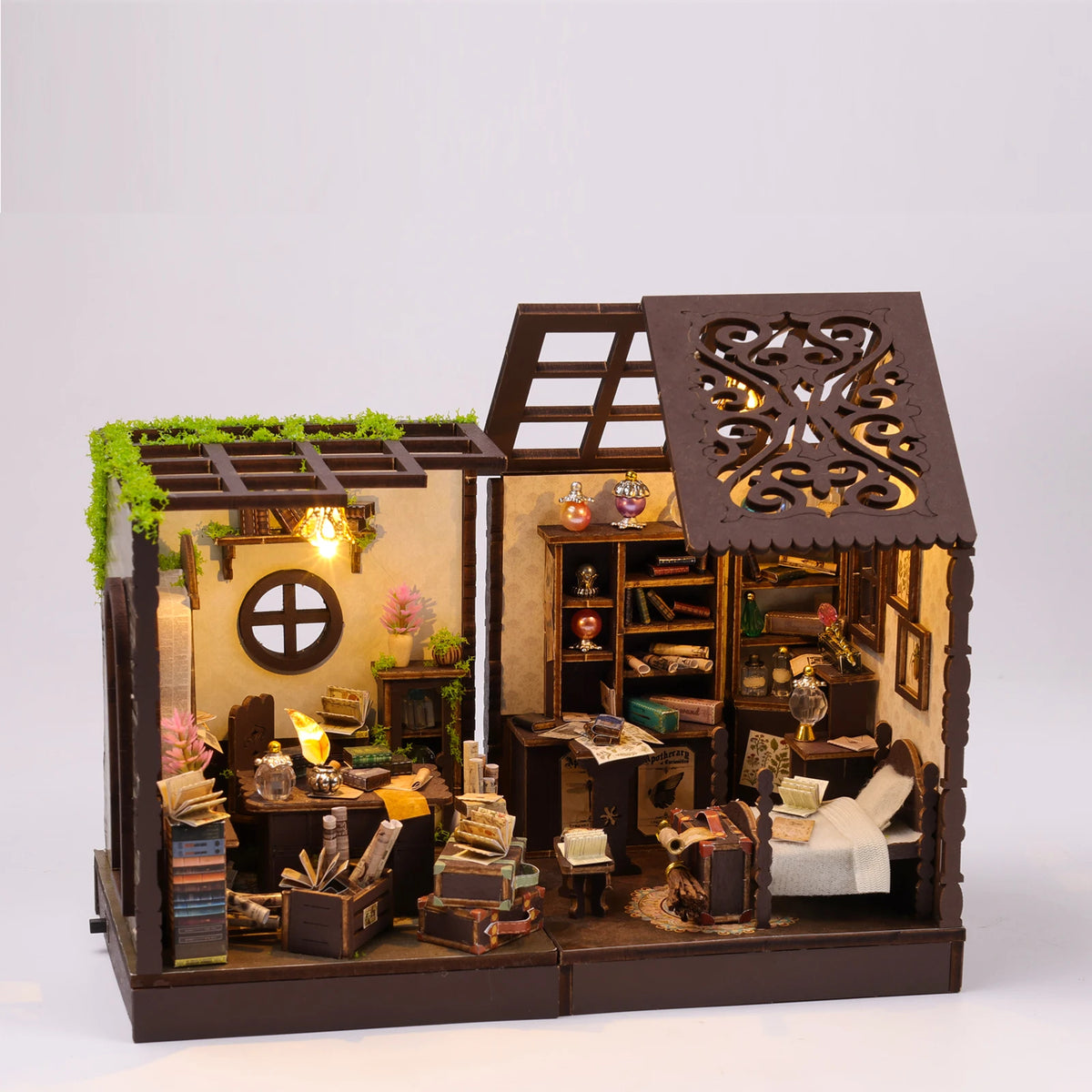 DIY Mini Wooden Dollhouse Kit – Handmade Miniature Model with Furniture