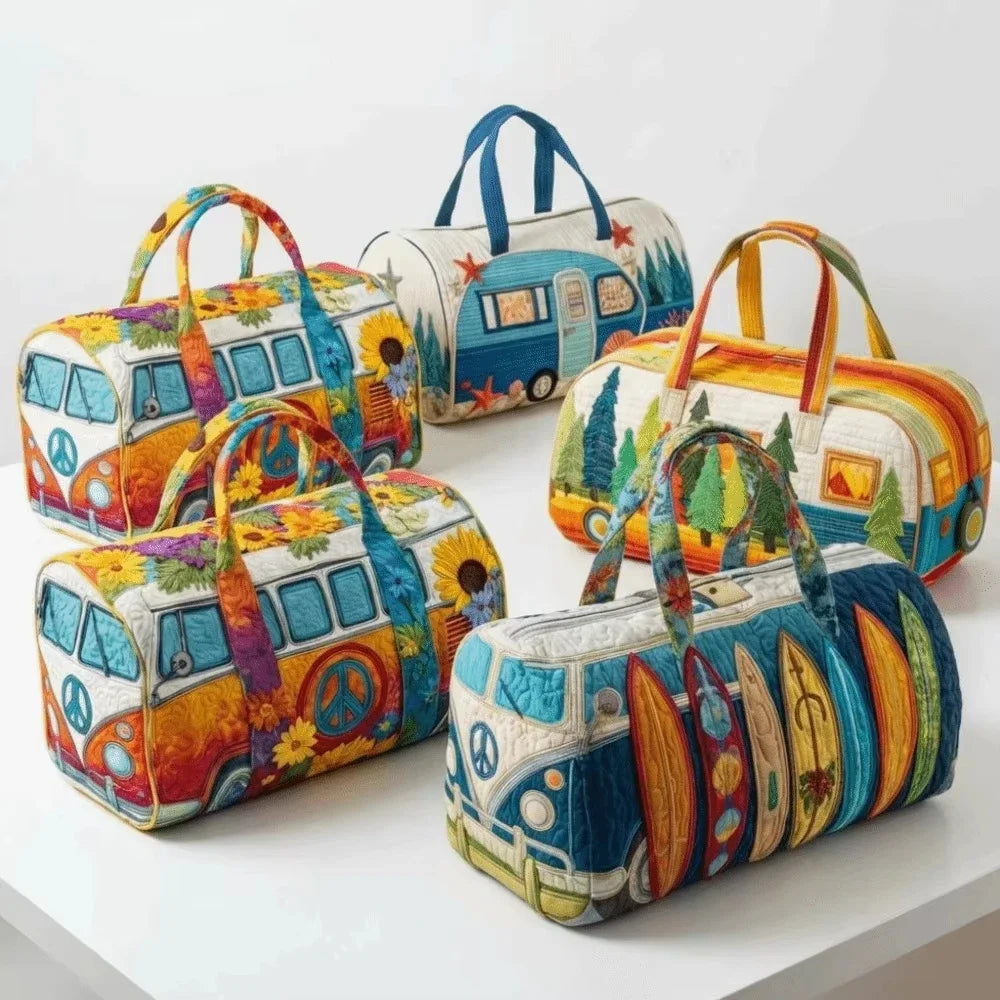 Quilted Travel Duffle Tote Bag | 30 Styles | Beach, Gym & Hiking