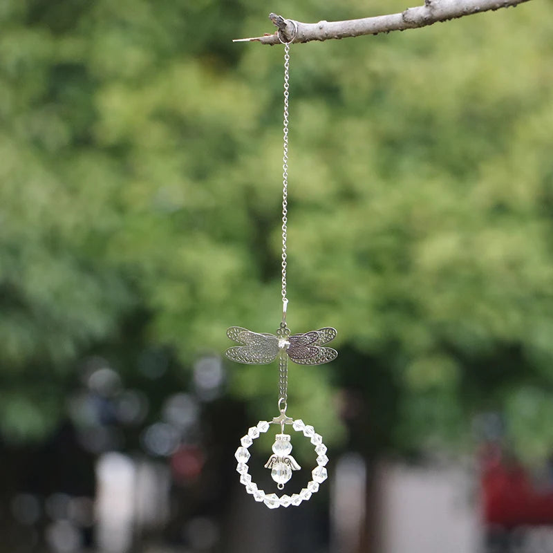 Dragonfly Crystal Suncatcher Pendant - Multicolored