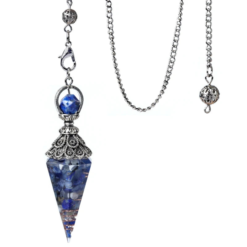 Crystal Pendulum Pendant | Natural Stone Dowsing Necklace