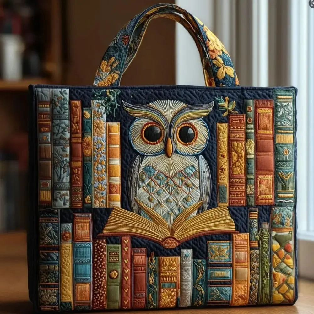 Quilted-Look Canvas Tote Bag | Floral & Animal Designs