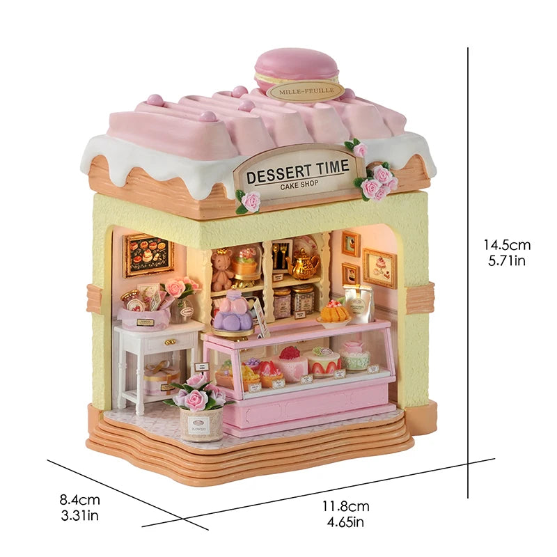 DIY Miniature Dollhouse Kit with LED Lights – 3D Wooden Handmade House for Home Decor & Gifting