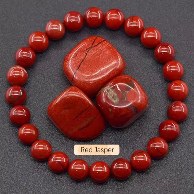 Natural Gemstone Beaded Bracelet — Healing Crystal Stretch Bracelet