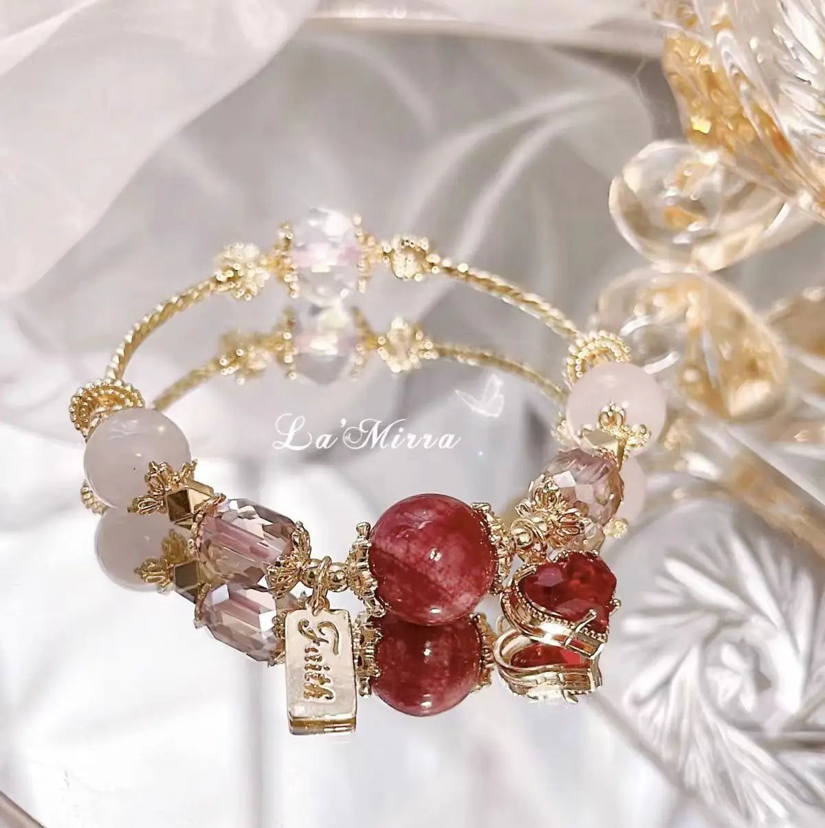 Blue Sandstone Crystal Star Bracelet | Starry Sky · Heart & Moon Charm Styles
