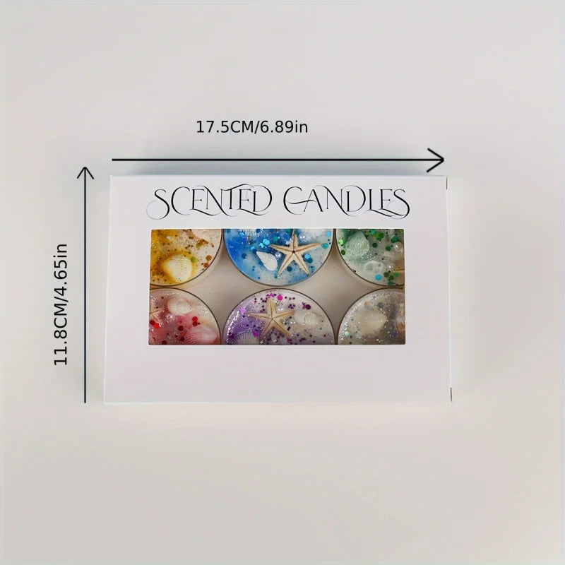 Seashell Soy Wax Candle Gift Set | Pearl & Glitter Accents