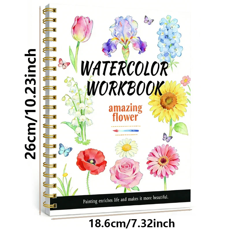 Watercolor Beginner's Practice Workbook | 14 Sketches + 2 Color Mixing Guides