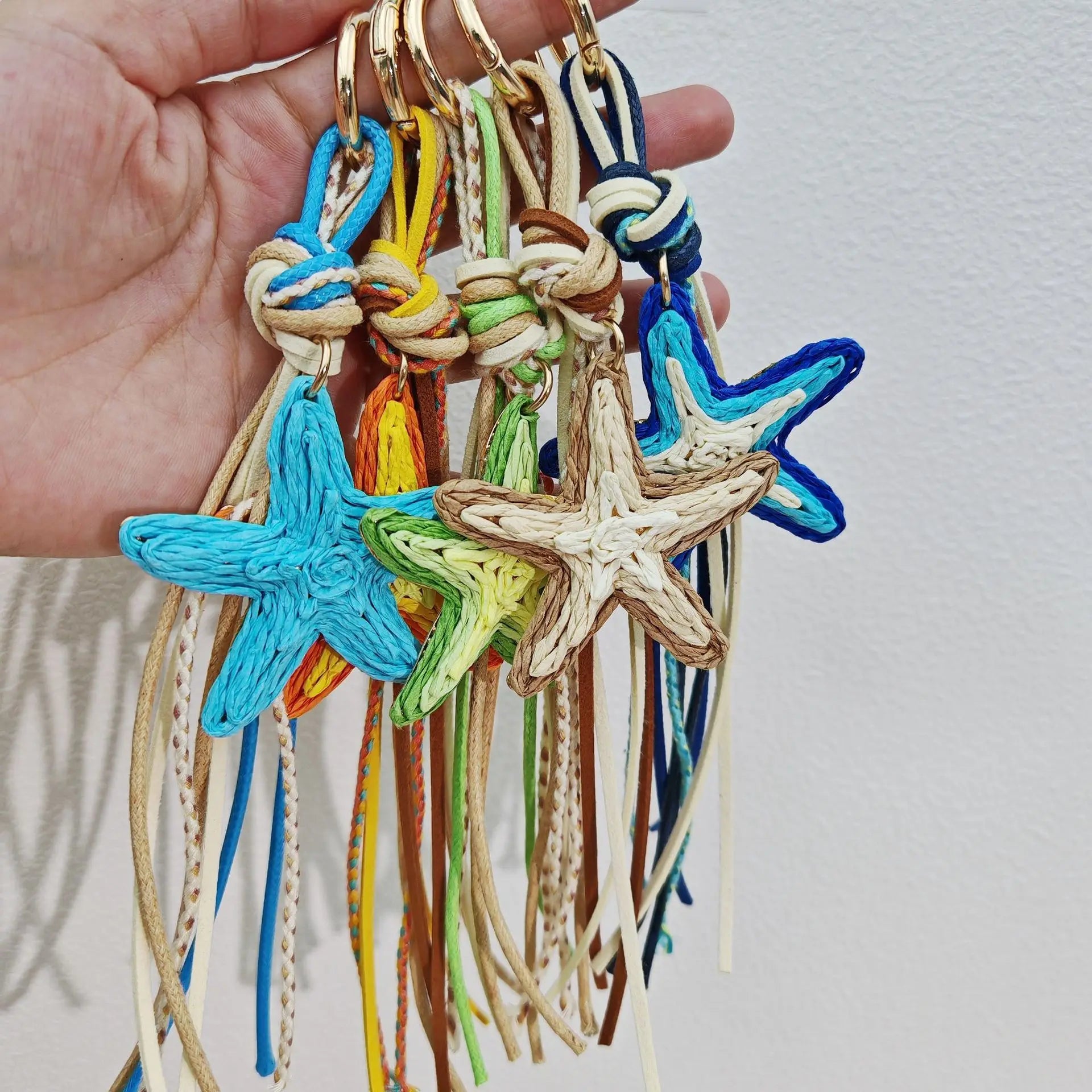 Boho Rainbow Braided Cord Bag Charm | Handmade Keychain & Purse Accessory