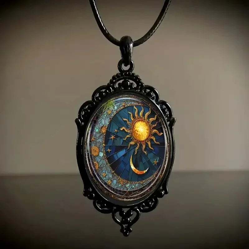 Gothic Crow, Cross & Witch Pendant Necklace
