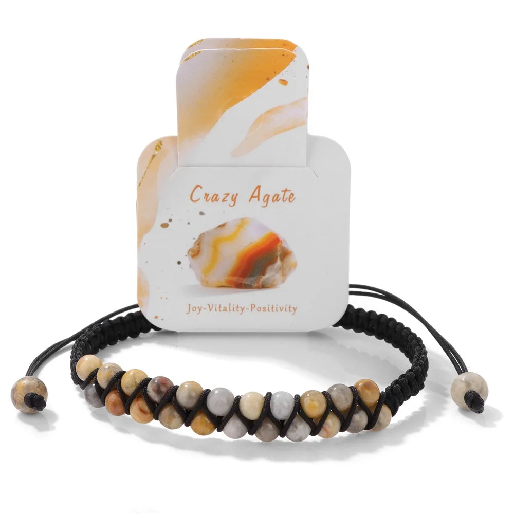 Double Braided Natural Stone Bracelet