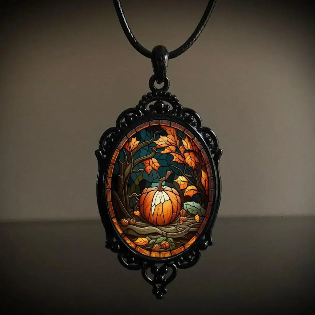 Gothic Crow, Cross & Witch Pendant Necklace