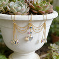 Crystal Heart Flower Pot Hanging Ornament | Boho Aurora Prism Plant Accessory