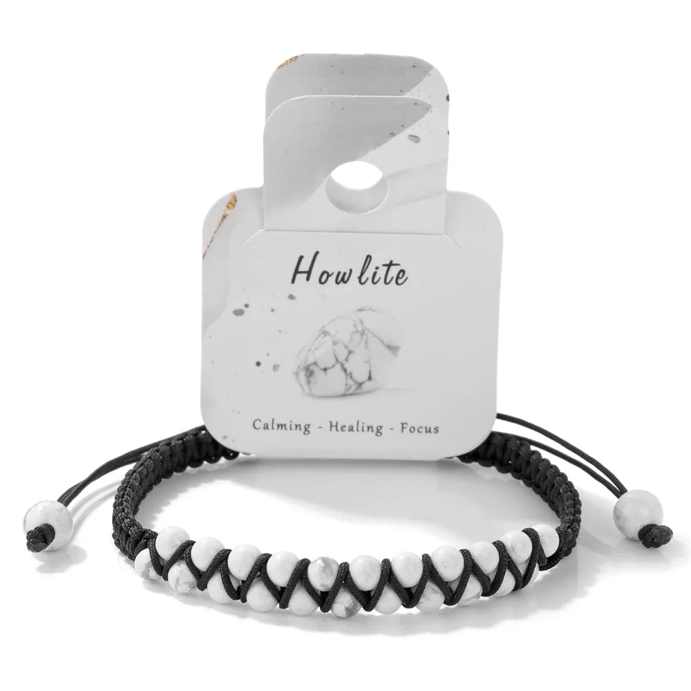 Double Braided Natural Stone Bracelet
