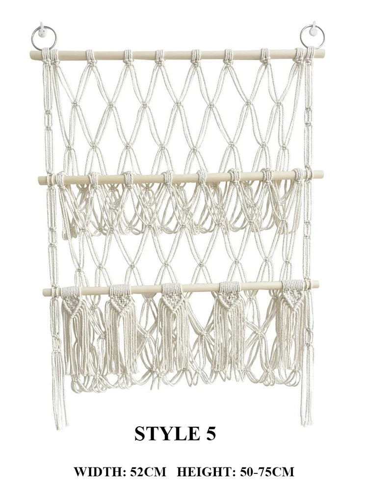 Boho Handwoven Storage Hammock | Wall-Mounted Stuffed Animal & Toy Organizer