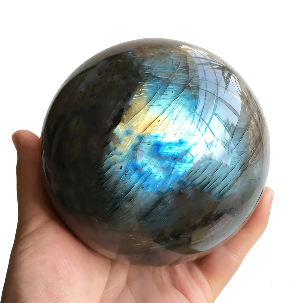 Natural Labradorite Crystal Sphere | Mystic Flash · Intuition, Protection & Magic