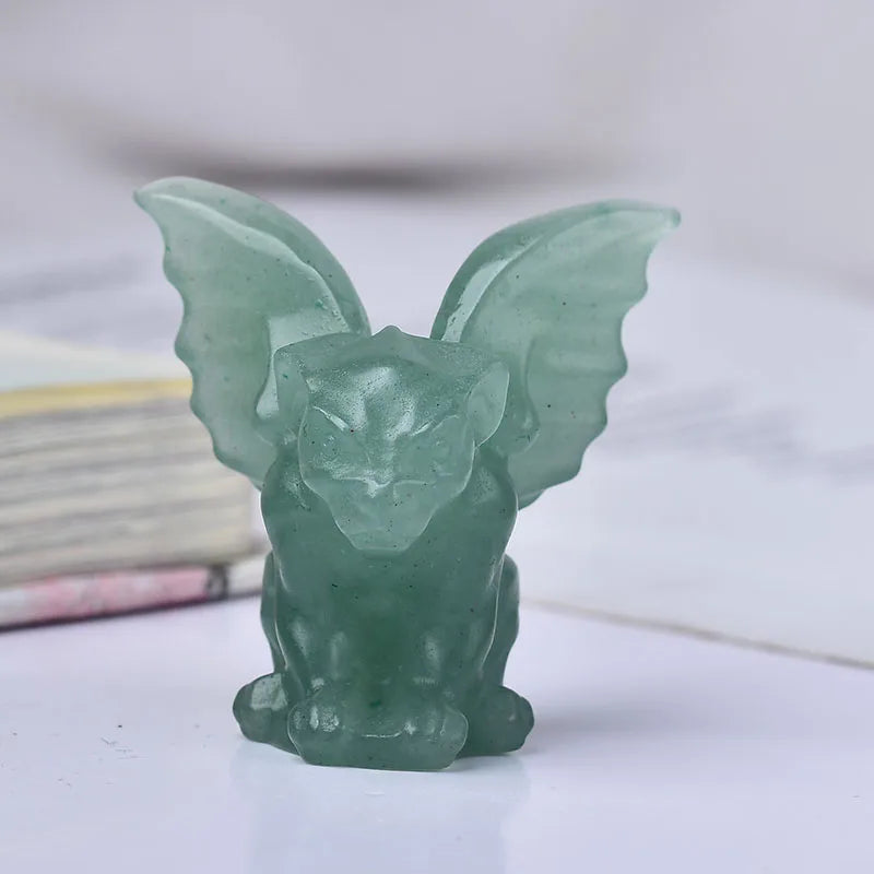 Natural Stone Crystal Gargoyle Figurine