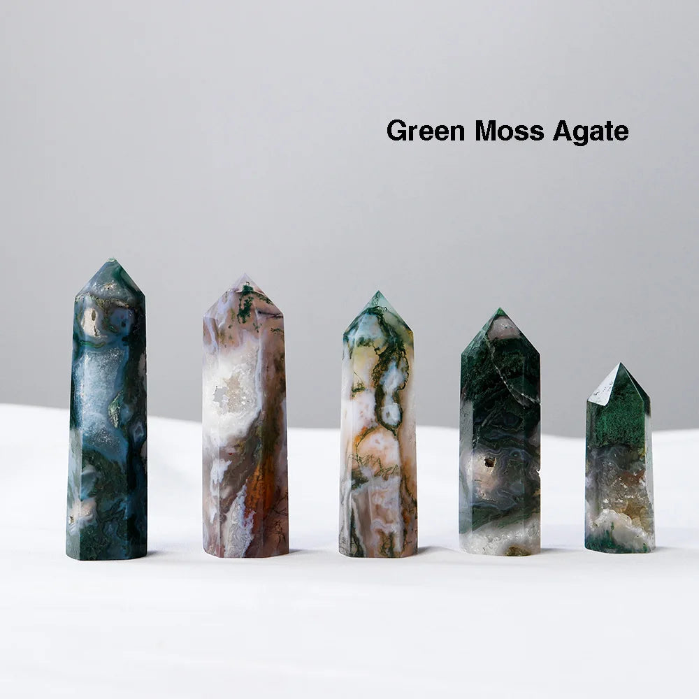 Natural Crystal Tower Wand — Choose Your Stone | Reiki Healing Point for Home Decor & Meditation