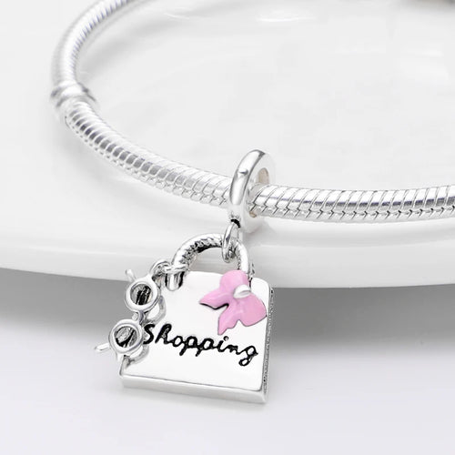 925 Sterling Silver Handbag Charm Pendant – Zircon DIY Bracelet & Necklace Gift