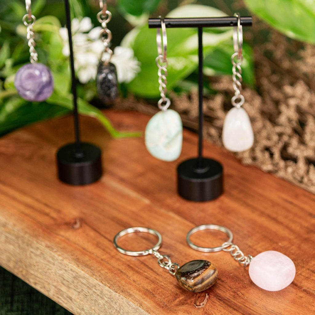 Tumbled Crystal Keychain
