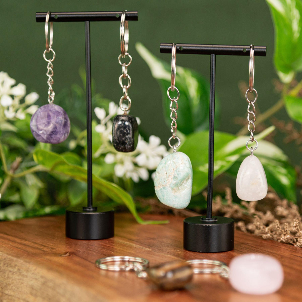 Tumbled Crystal Keychain