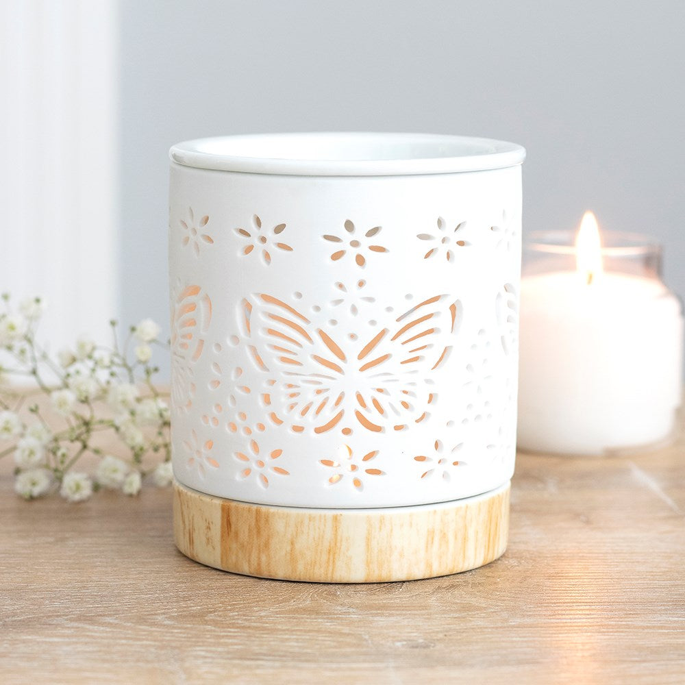 Matte Ceramic Butterfly Oil Burner and Wax Warmer