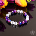Galaxy Tiger’s Eye & Selenite Bracelet | Cosmic Duo