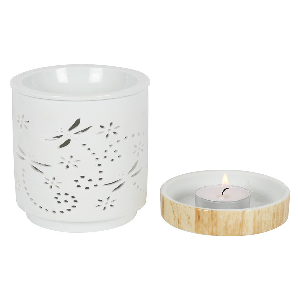 Dragonfly Matte Ceramic Oil Burner and Wax Warmer